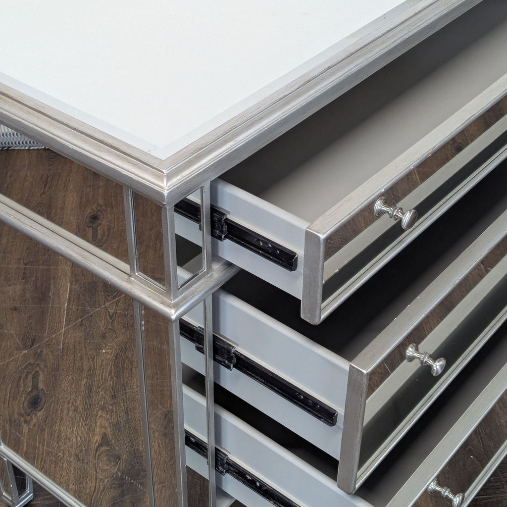 Worlds Away Three Drawer Mirrored Chest/Nightstand