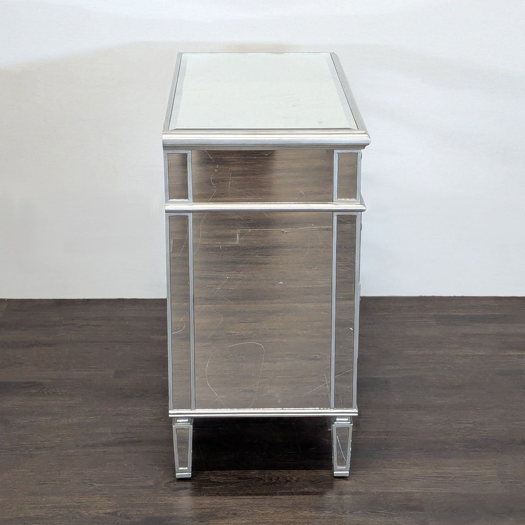 Worlds Away Three Drawer Mirrored Chest/Nightstand