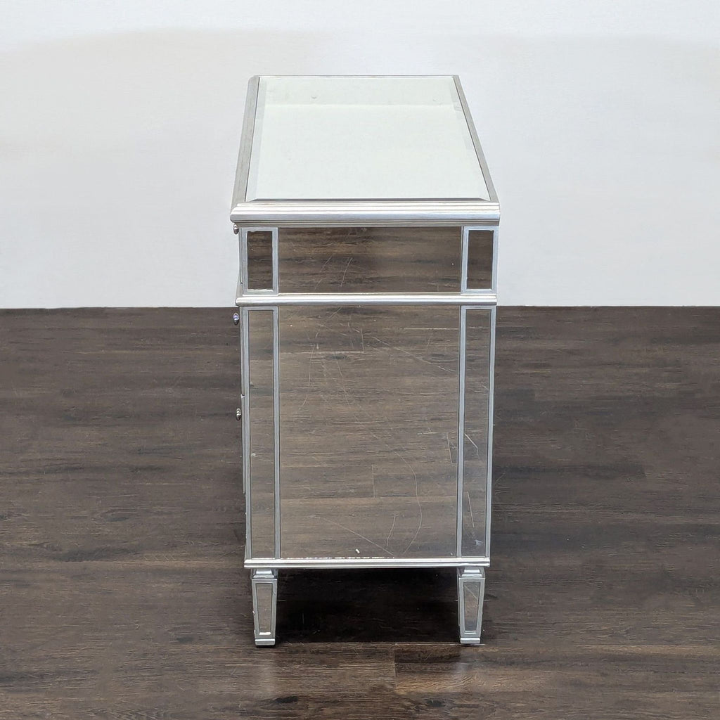 Worlds Away Three Drawer Mirrored Chest/Nightstand