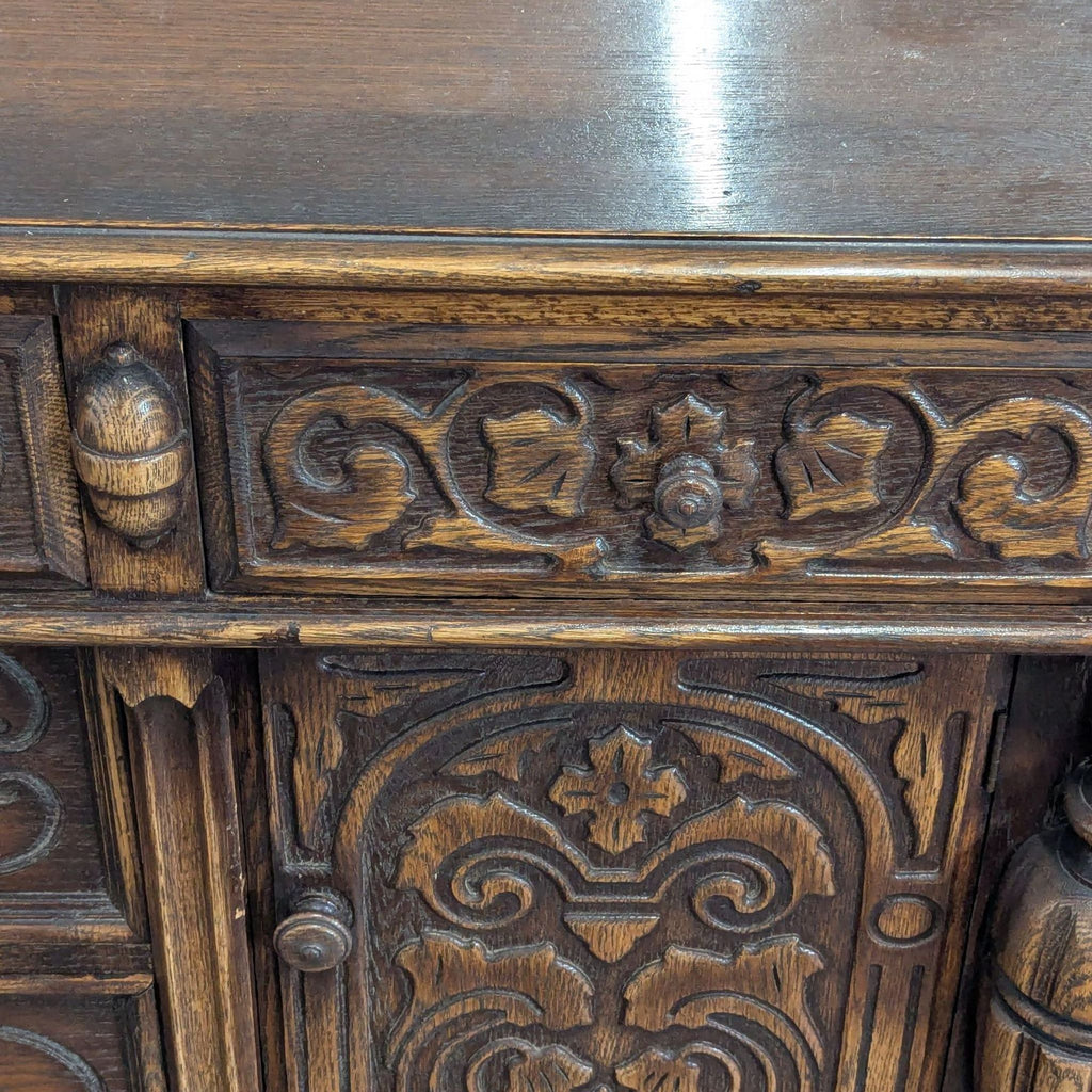 Vintage Wood Carved Sideboard