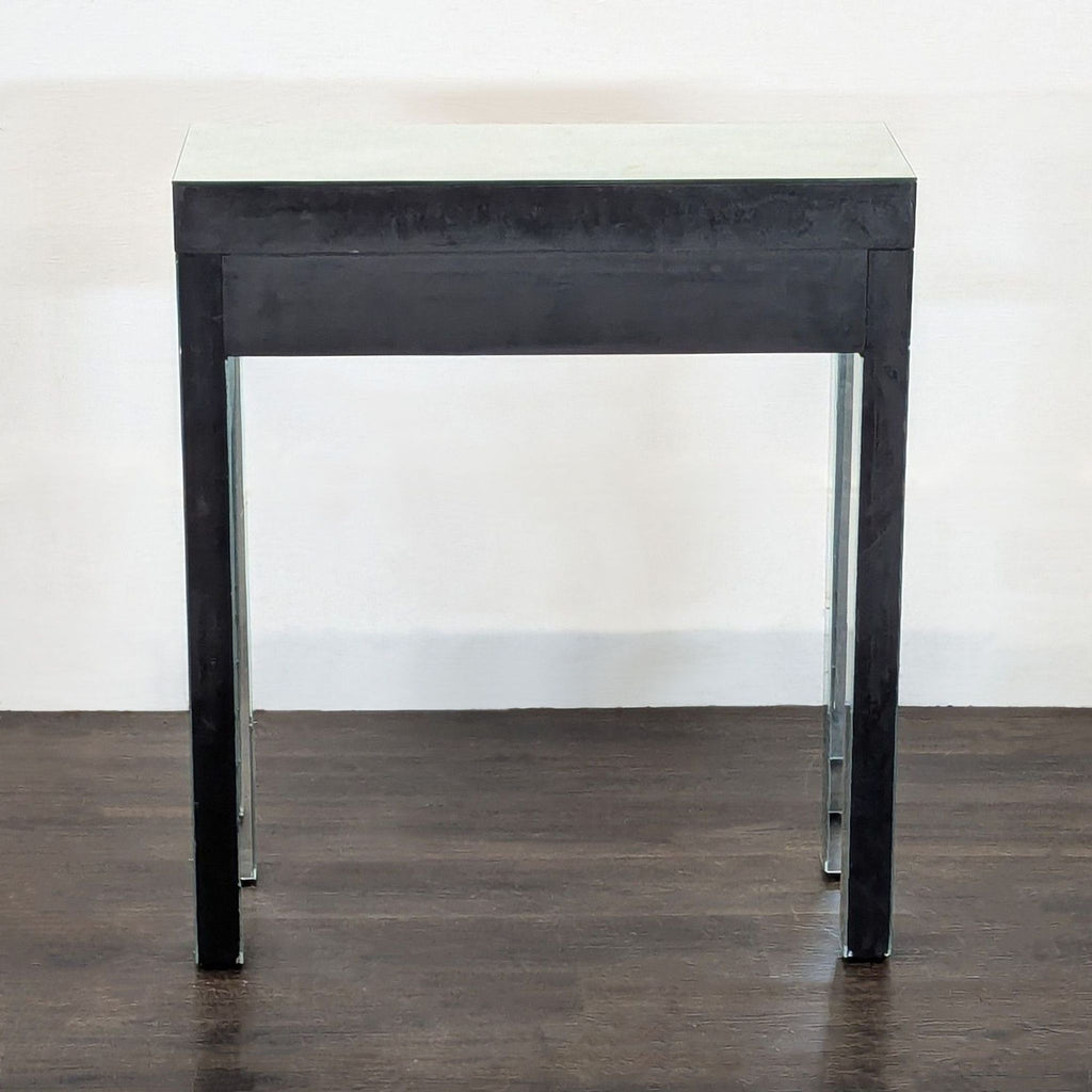 Two Drawer Mirrored Side Table