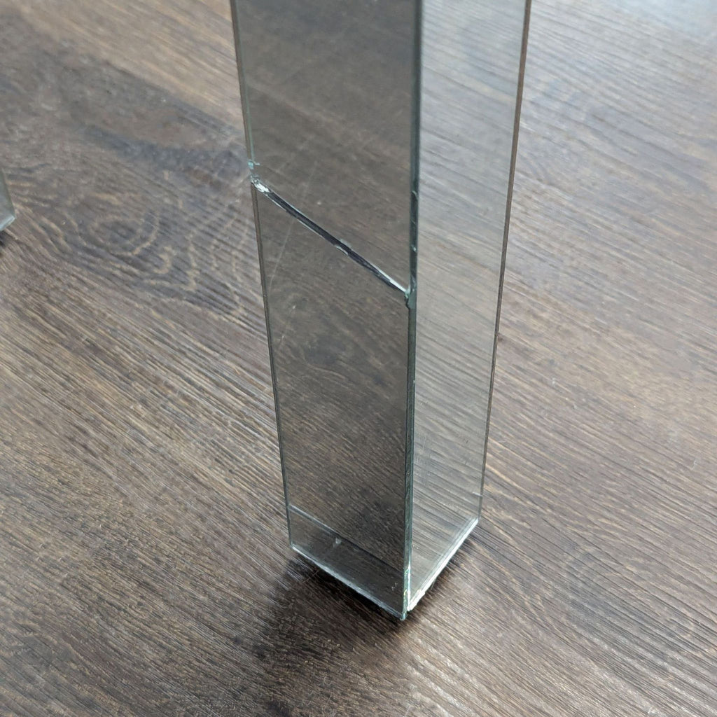 Two Drawer Mirrored Side Table