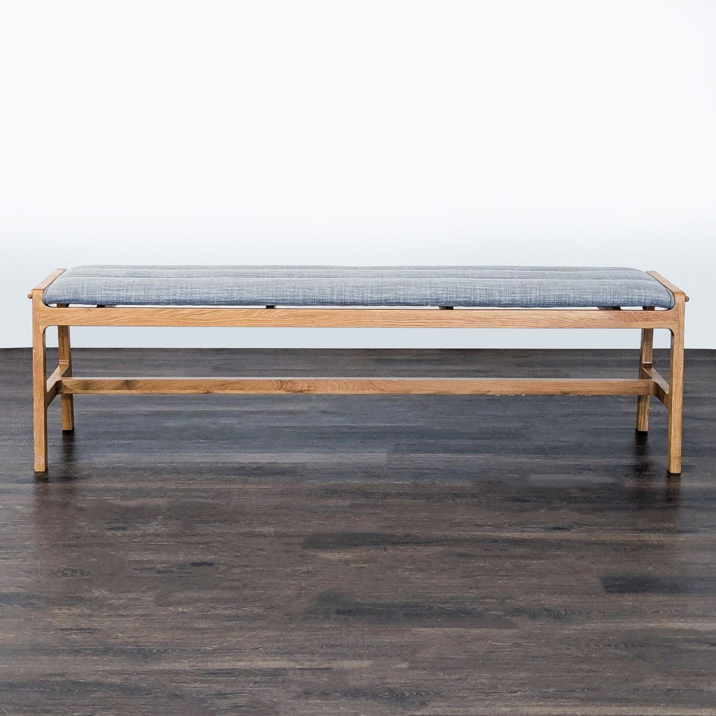 Article Wood Bench with Channel Tufted Cushion