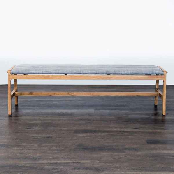 Article Wood Bench with Channel Tufted Cushion