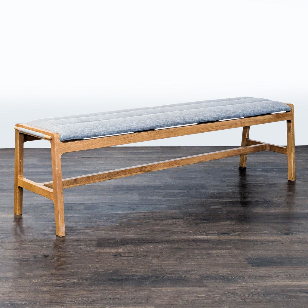 Article Wood Bench with Channel Tufted Cushion