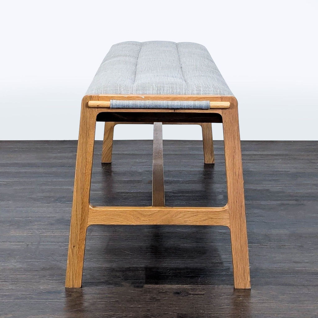 Article Wood Bench with Channel Tufted Cushion