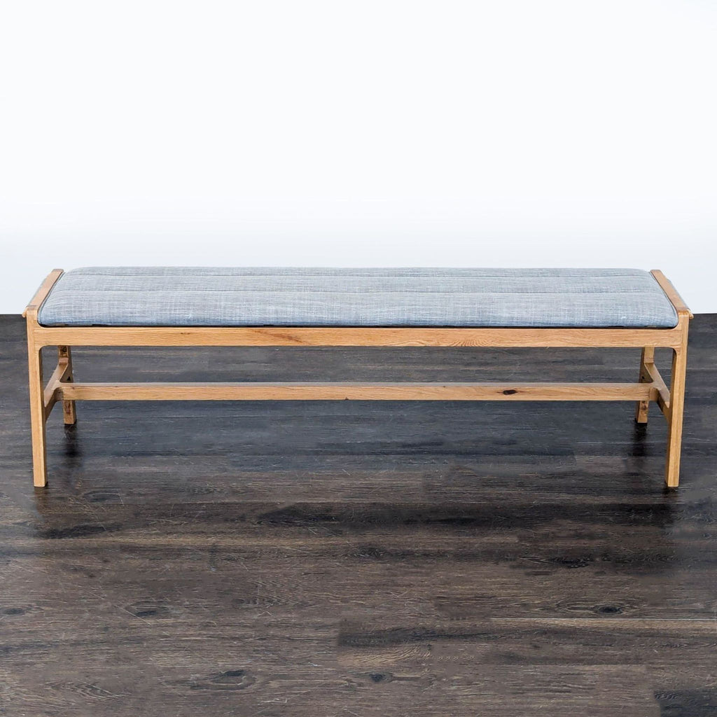 Article Wood Bench with Channel Tufted Cushion
