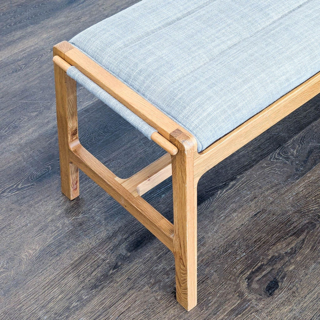 Article Wood Bench with Channel Tufted Cushion