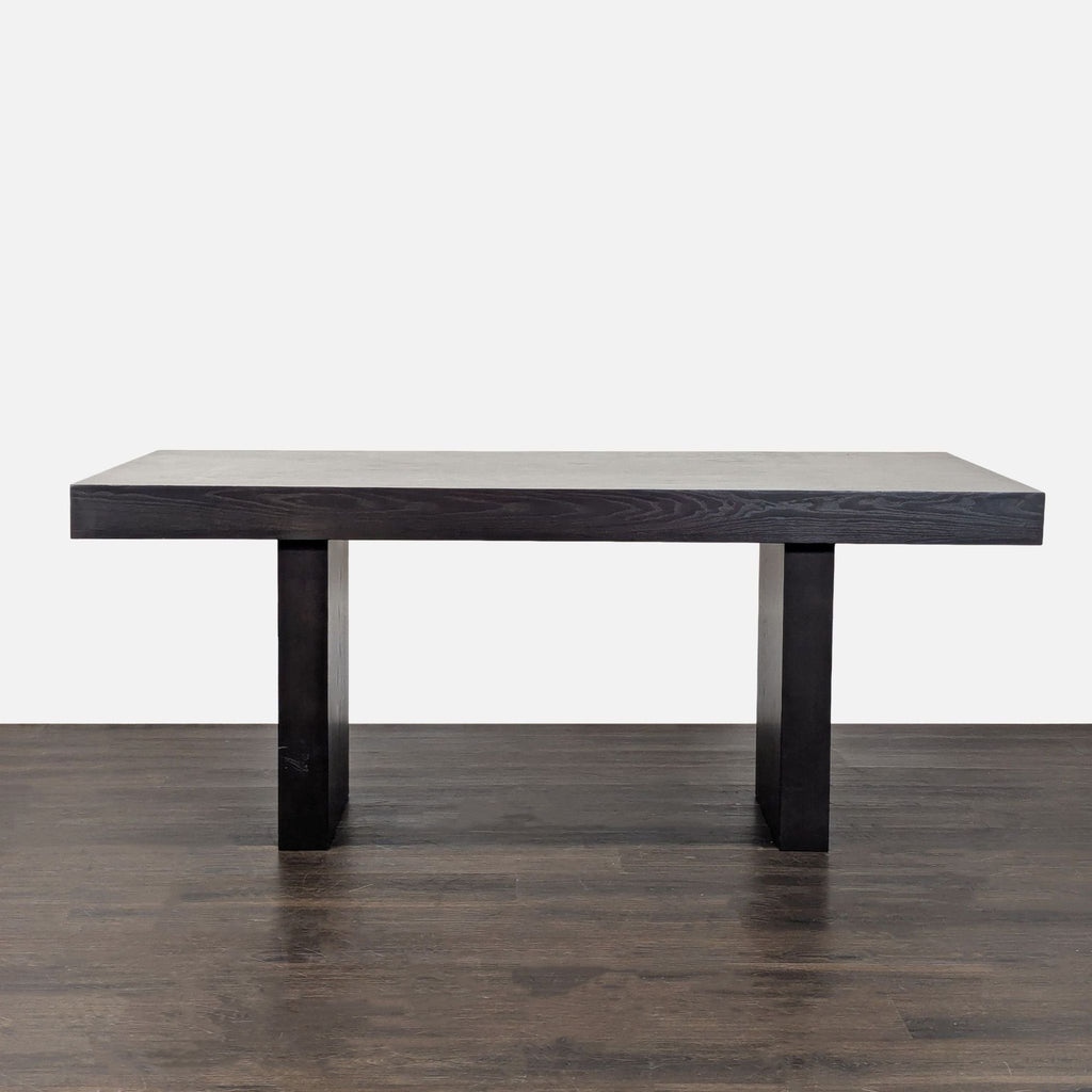 Dining table set with two chairs and a bench from west elm. Some wear on cushions.
