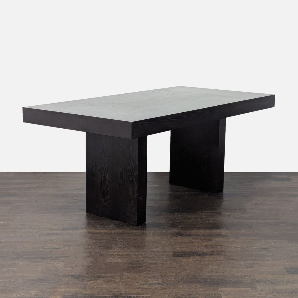 Dining table set with two chairs and a bench from west elm. Some wear on cushions.