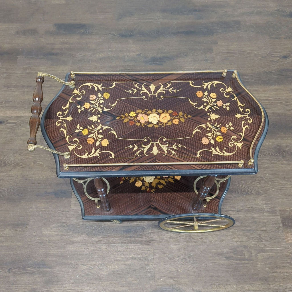 Wooden entertainment center with folding end table