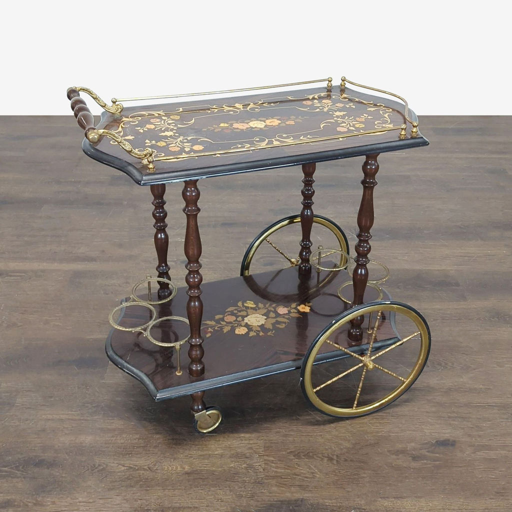 Wooden entertainment center with folding end table