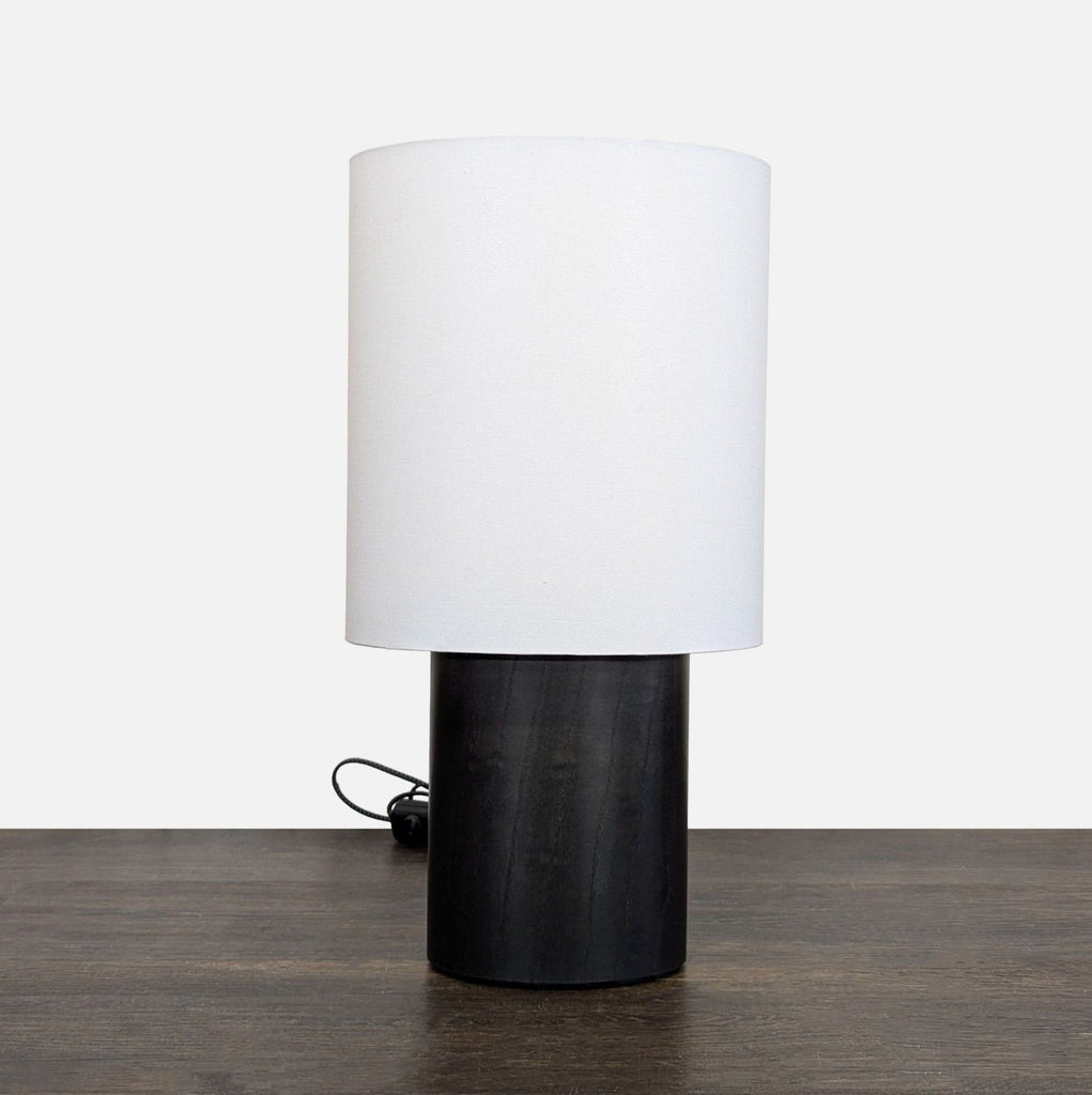 Room & Board Haddie Modern Black Oak Table Lamp with White Shade