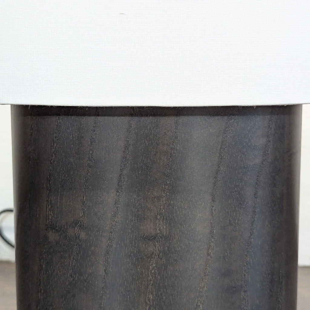 Room & Board Haddie Modern Black Oak Table Lamp with White Shade