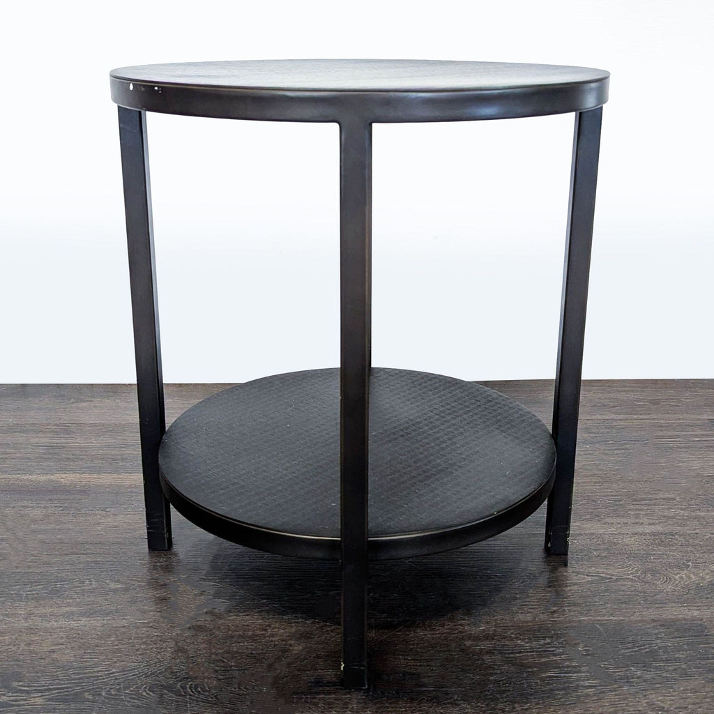 Crate & Barrel Echelon Round Side Table with Shelf
