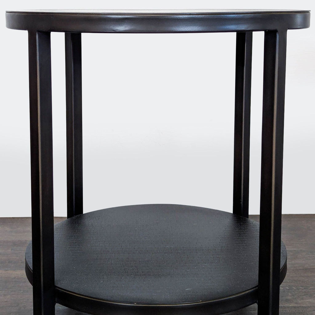 Crate & Barrel Echelon Round Side Table with Shelf