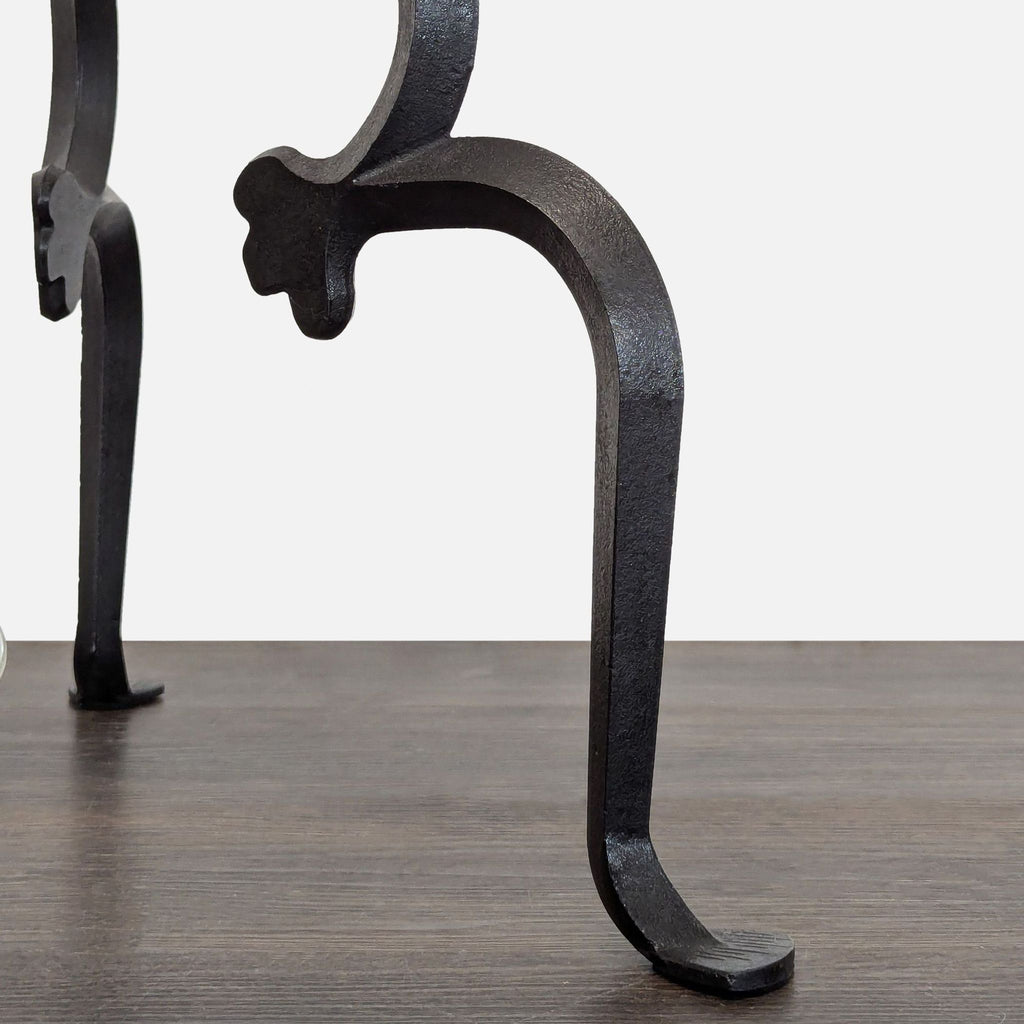 Classic Black Metal Floor Lamp with White Shade- Non Working