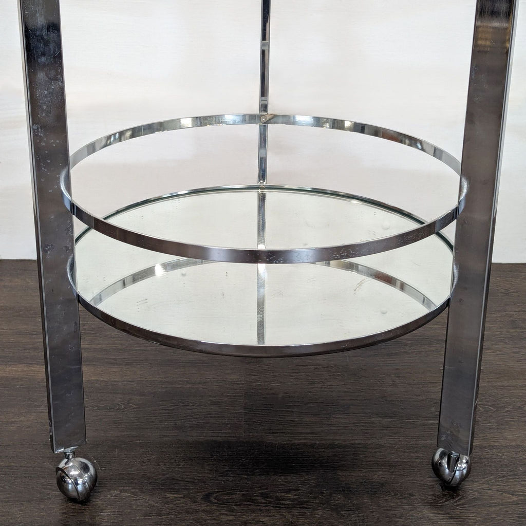Metal and Glass Compact Bar Cart on Castors