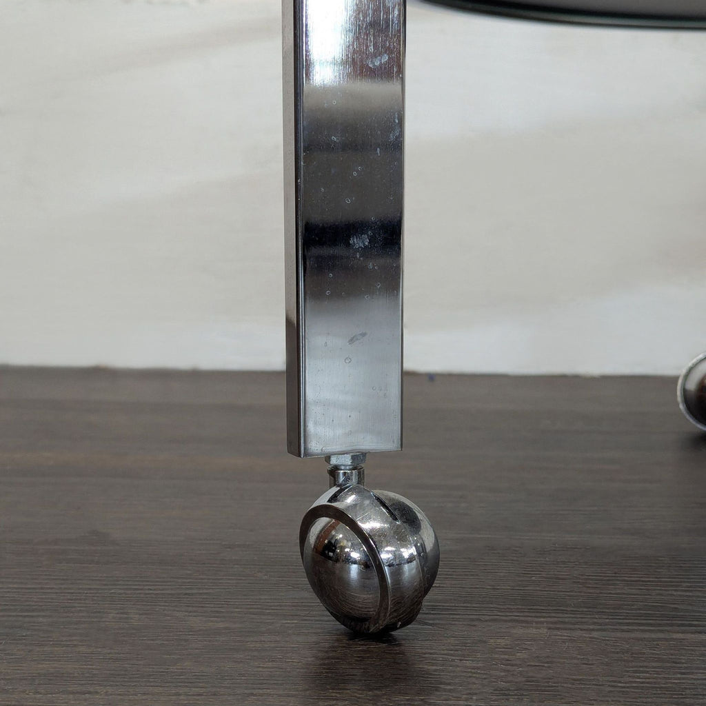 Metal and Glass Compact Bar Cart on Castors