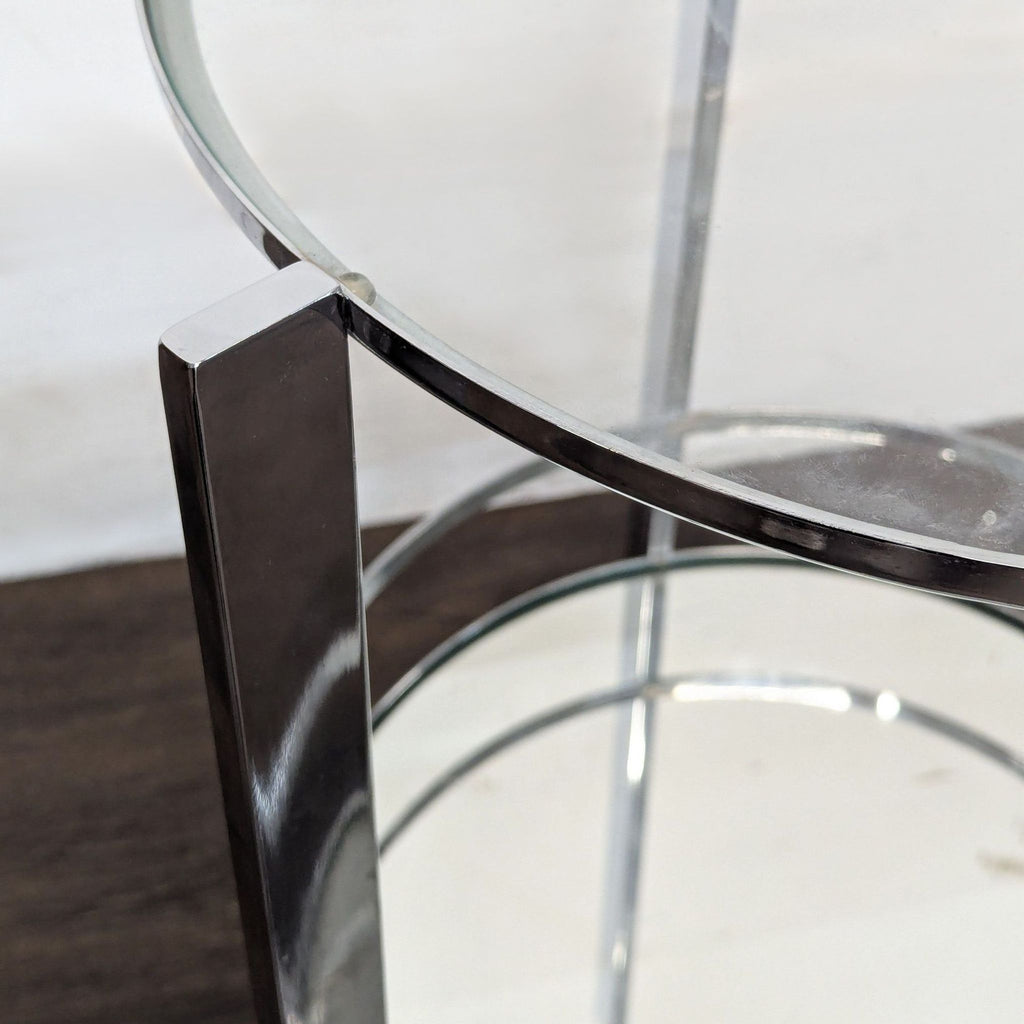 Metal and Glass Compact Bar Cart on Castors