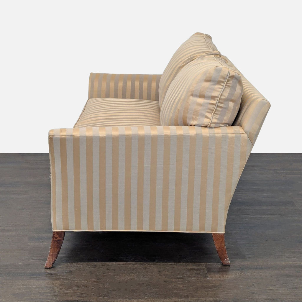 Classic 3-Seat Striped Sofa with Curved Arms