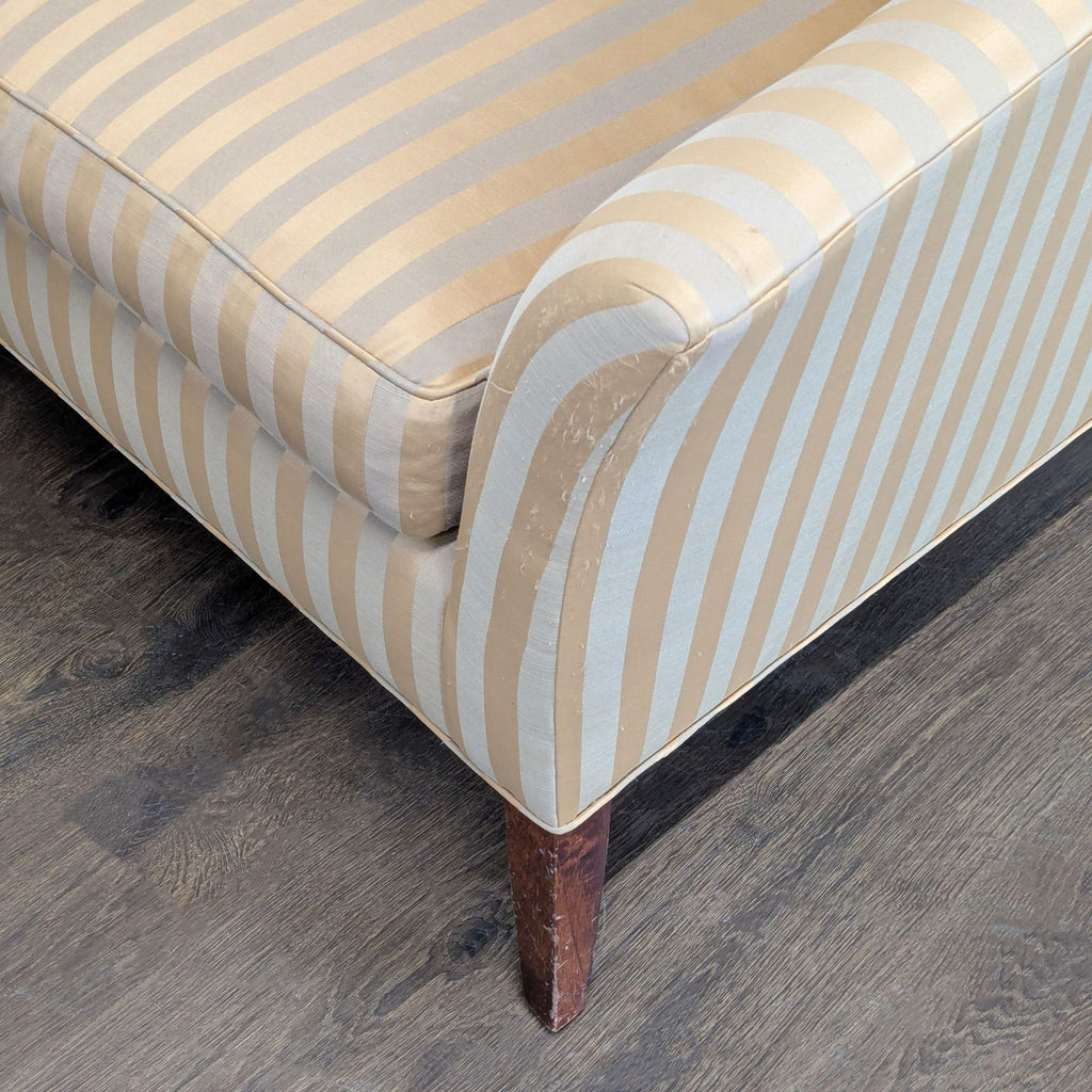 Classic 3-Seat Striped Sofa with Curved Arms
