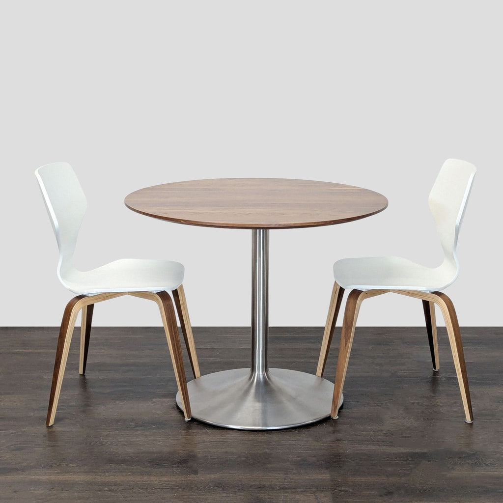 Room & Board Aria Modern 3-Piece Dining Set - Round Wood Table with 2 Chairs