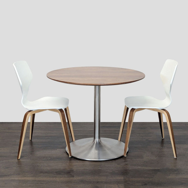 Room & Board Aria Modern 3-Piece Dining Set - Round Wood Table with 2 Chairs