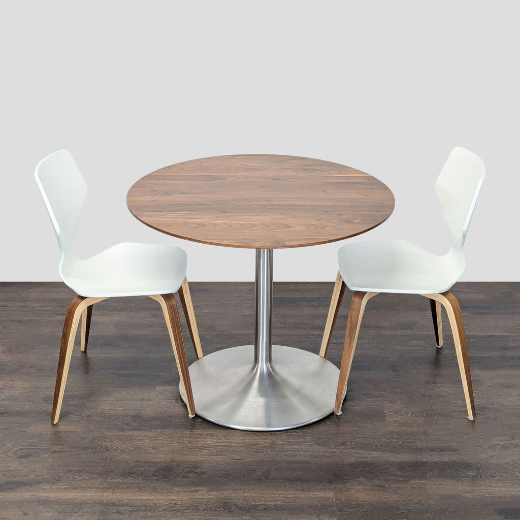 Room & Board Aria Modern 3-Piece Dining Set - Round Wood Table with 2 Chairs