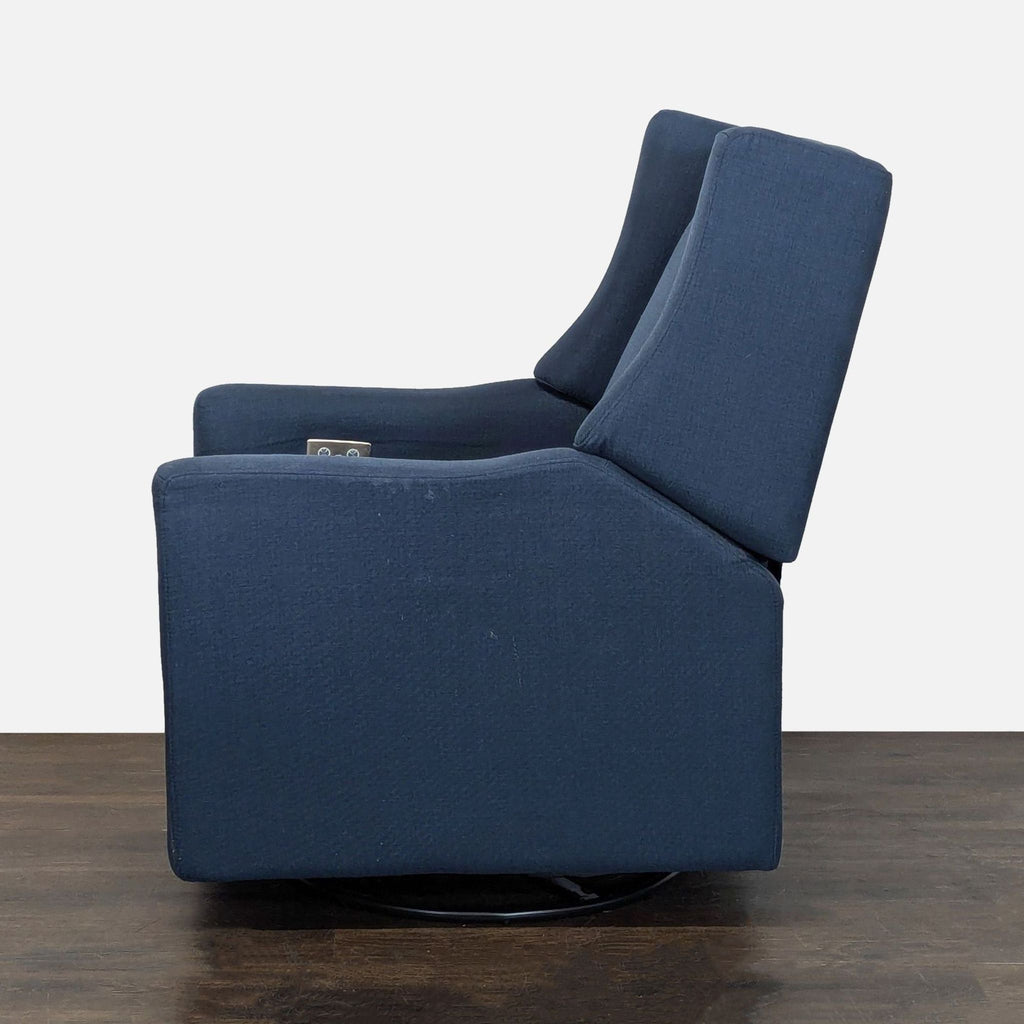 Babyletto Kiwi Navy Blue Wingback Recliner Chair