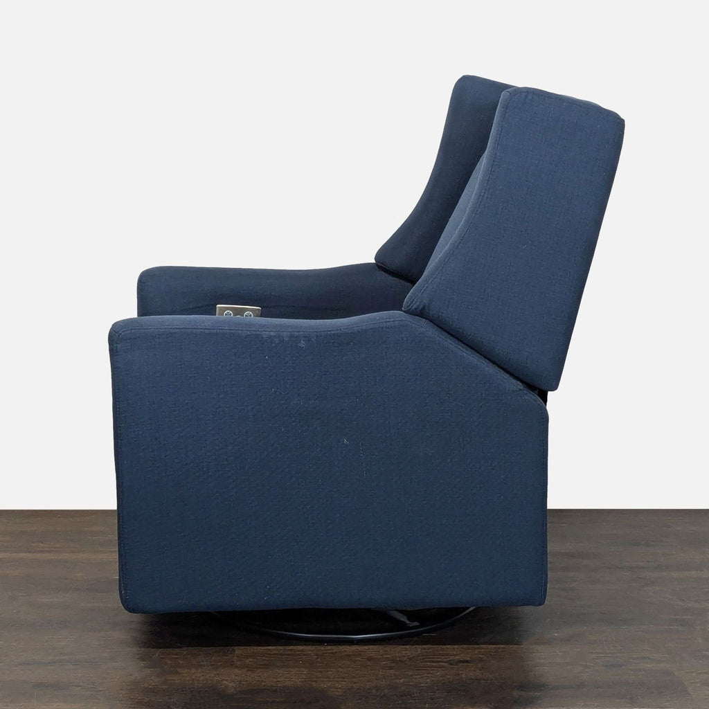 Babyletto Kiwi Navy Blue Wingback Recliner Chair
