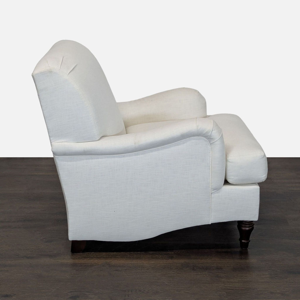 Pottery Barn Classic White Lounge Chair – Comfortable Upholstered Armchair