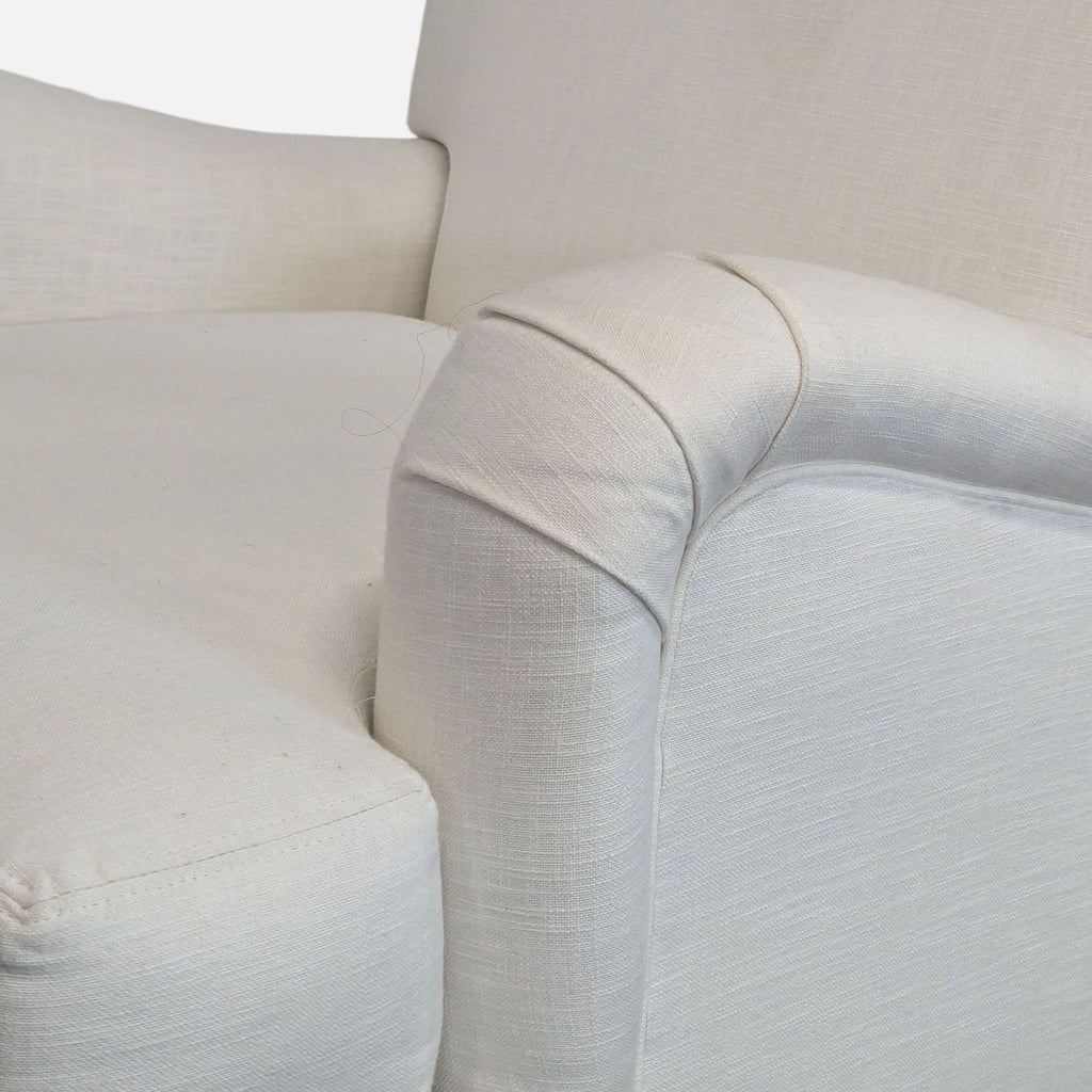 Pottery Barn Classic White Lounge Chair – Comfortable Upholstered Armchair