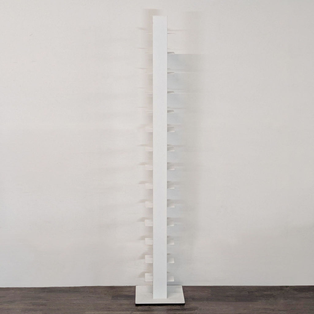 Bruno Rainaldi Sapiens Modern Vertical White Bookshelf – Space-Saving Book Tower