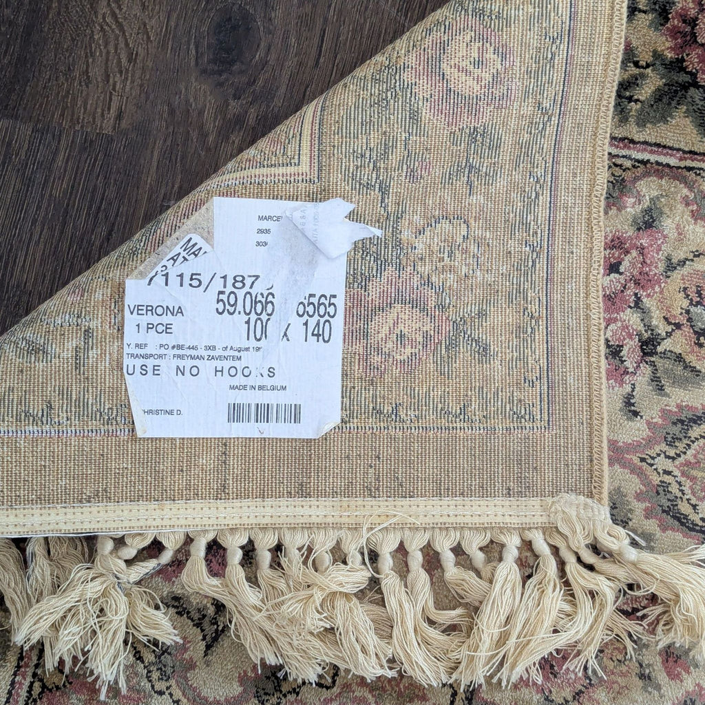 Classic Floral Pattern Area Rug with Fringe, Beige and Pink Accents 3’x6’