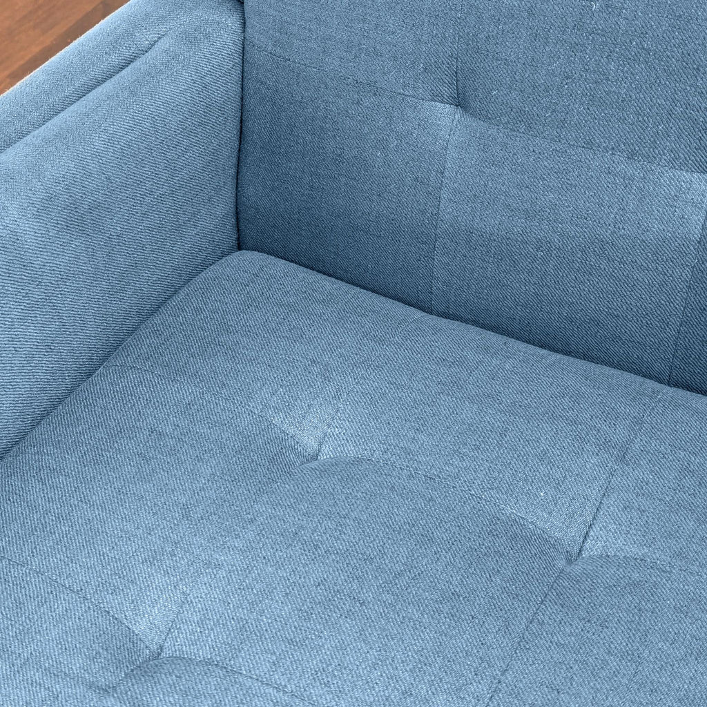 Noble House Candace Home Blue Lounge Armchair with Wood Legs