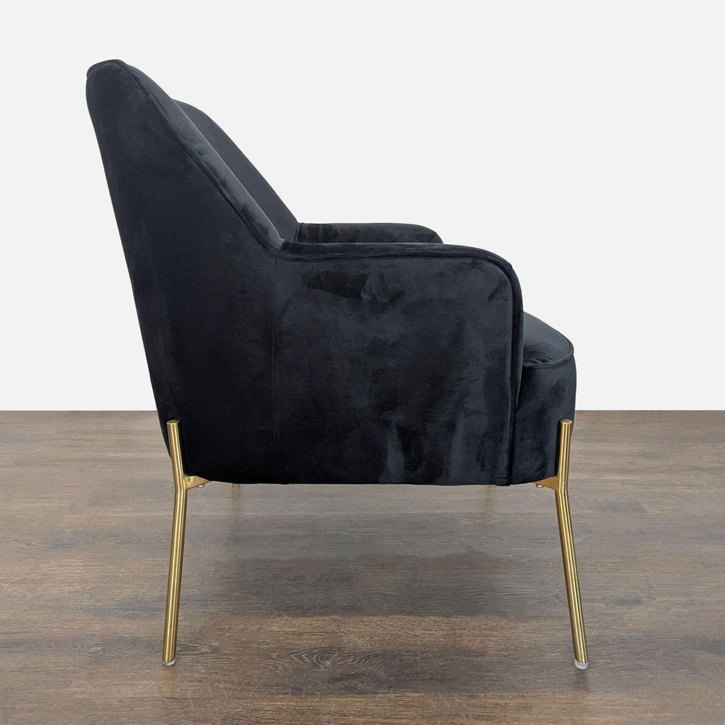 Modern lounge chair from New Pacific Direct, featuring sleek lines and plush upholstery.