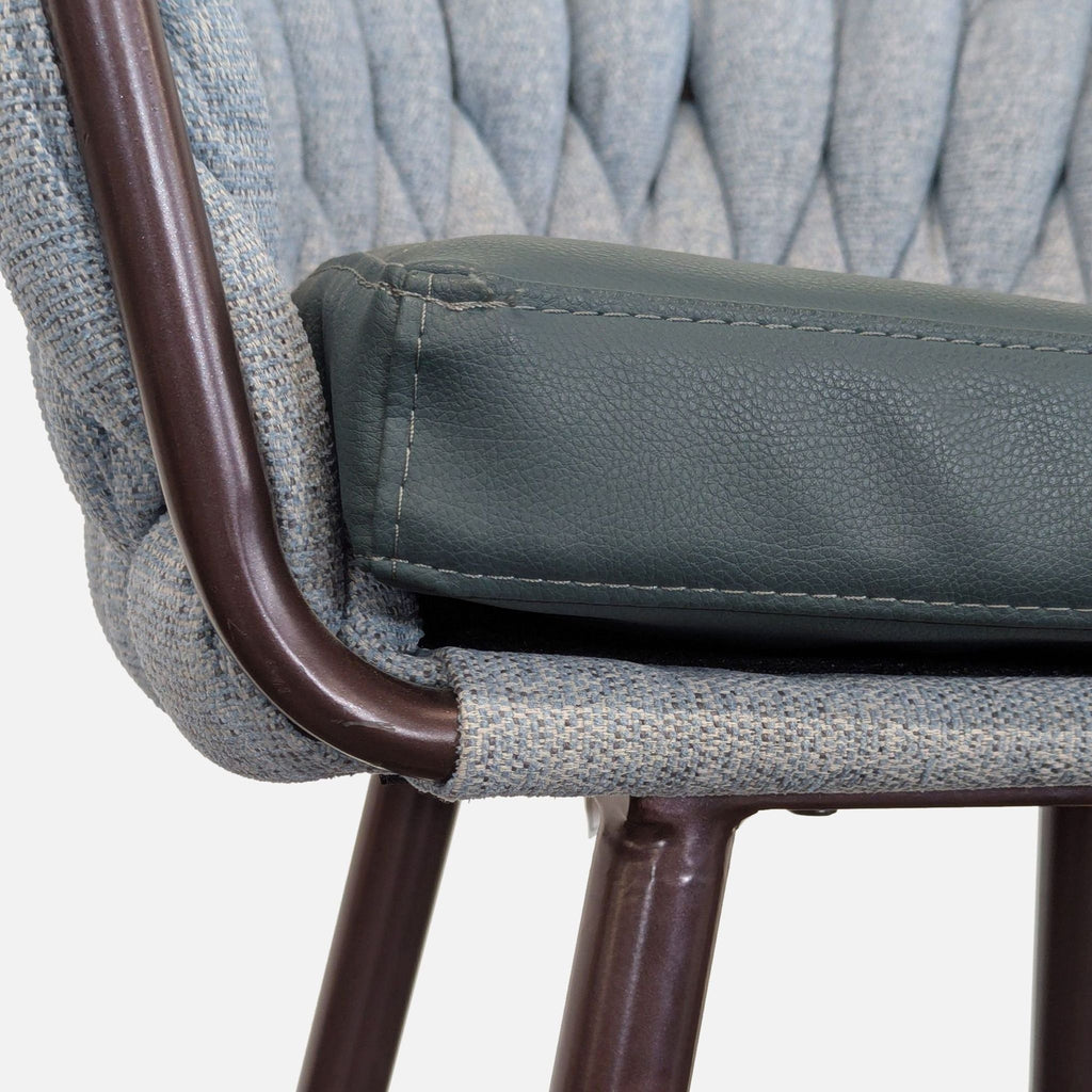 Textured Bar Stool on Metal Frame with Contrasting Cushion