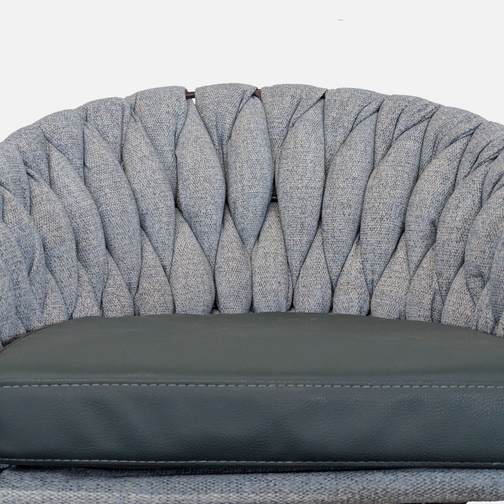 Textured Bar Stool on Metal Frame with Contrasting Cushion
