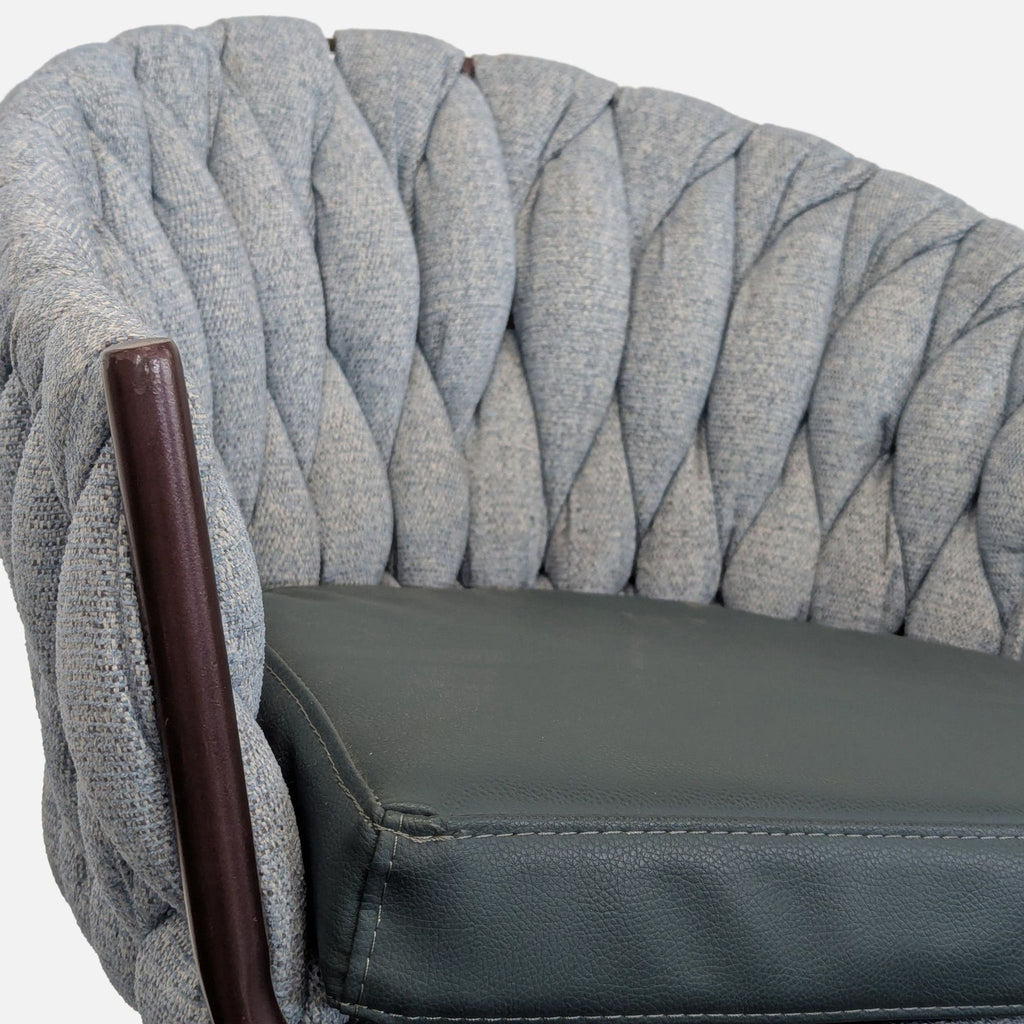 Textured Bar Stool on Metal Frame with Contrasting Cushion