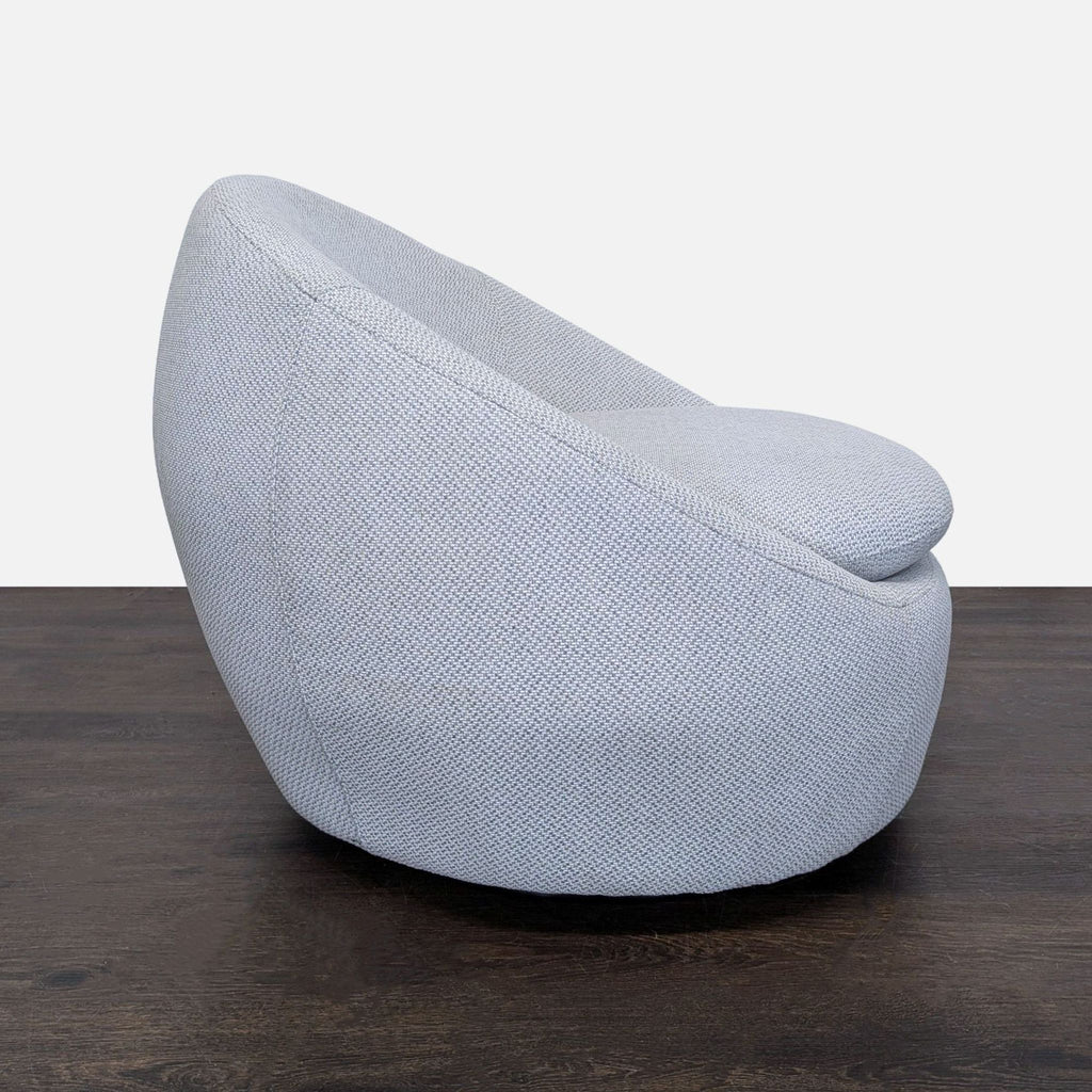 Modern Light Grey Swivel Lounge Chair – Soft Circular Design
