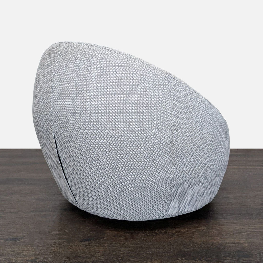 Modern Light Grey Swivel Lounge Chair – Soft Circular Design