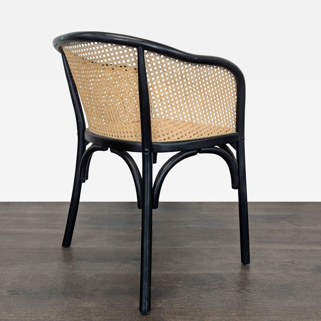 Pottery Barn Barrel Back Cane Dining Armchair