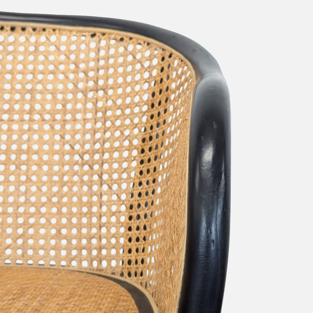 Pottery Barn Barrel Back Cane Dining Armchair