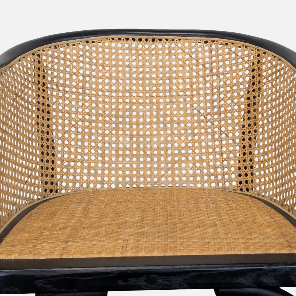 Pottery Barn Barrel Back Cane Dining Armchair