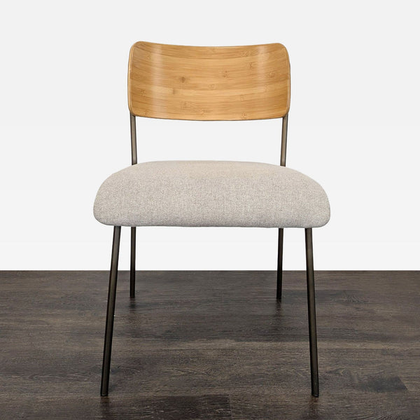 Metal Dining Chair with Wood Backrest and Upholstered Seat - Accepted Offer (39.66% discount)