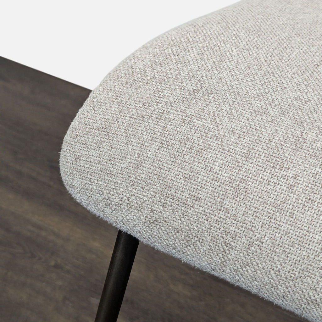 Metal Dining Chair with Wood Backrest and Upholstered Seat