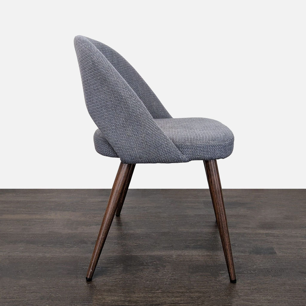 Mid-Century Style Upholstered Dining Chair on Wood Legs