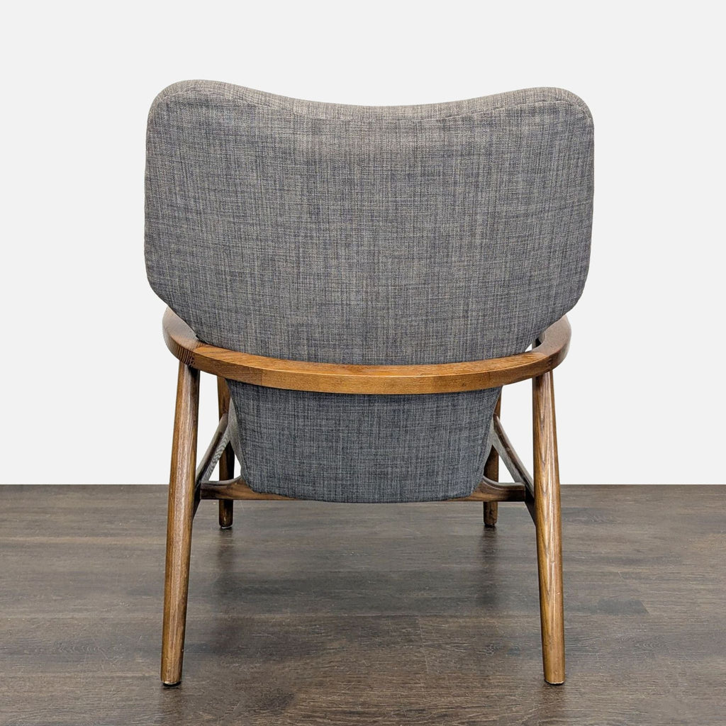 Mid-Century Modern Lounge Chair with Wooden Frame and Grey Upholstery - Accepted Offer (20.00% discount)