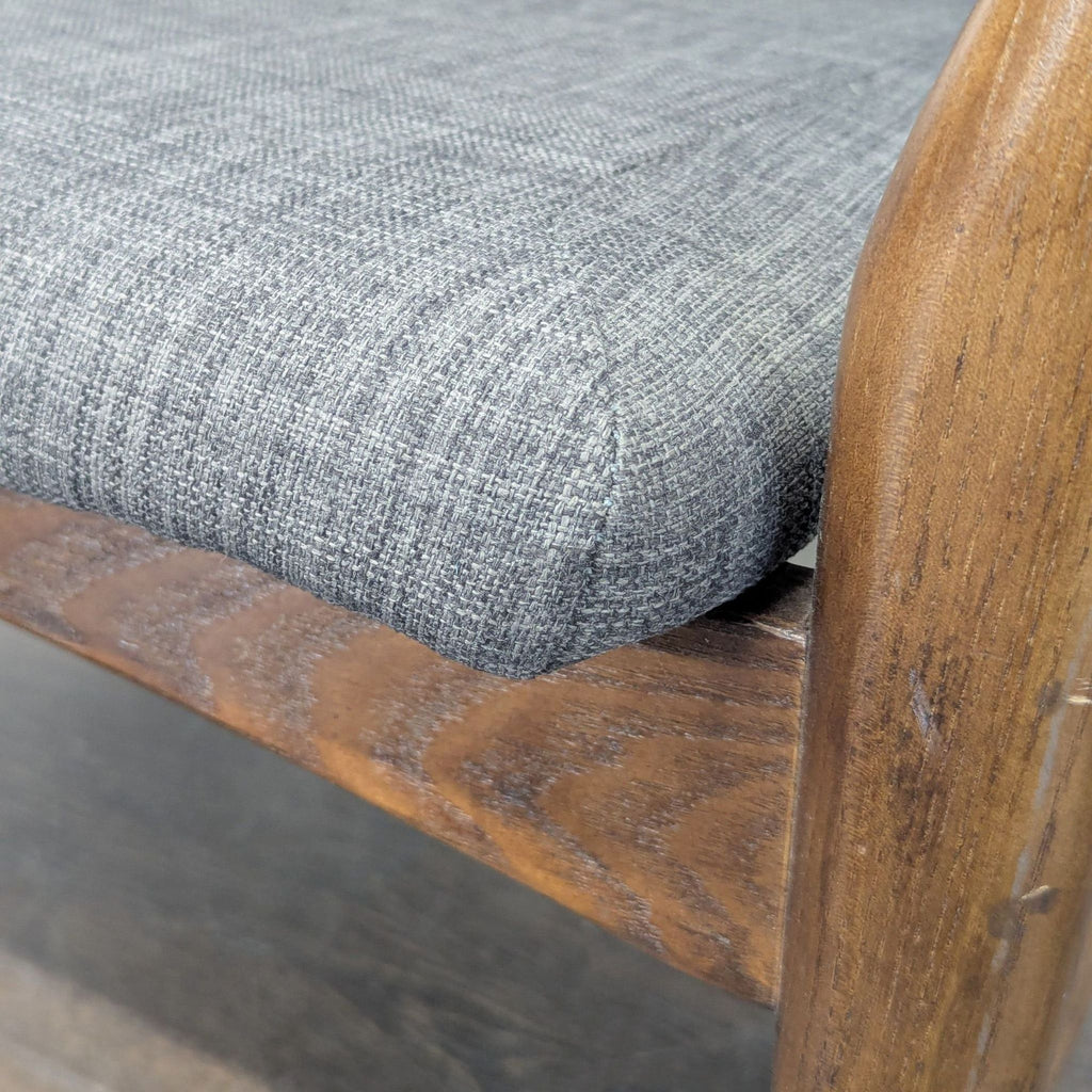 Mid-Century Modern Lounge Chair with Wooden Frame and Grey Upholstery